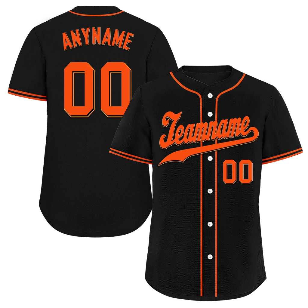 Custom Black Classic Style Orange Personalized Authentic Baseball Jersey BSBJ01-bd0fae7 - Coolcustomize
