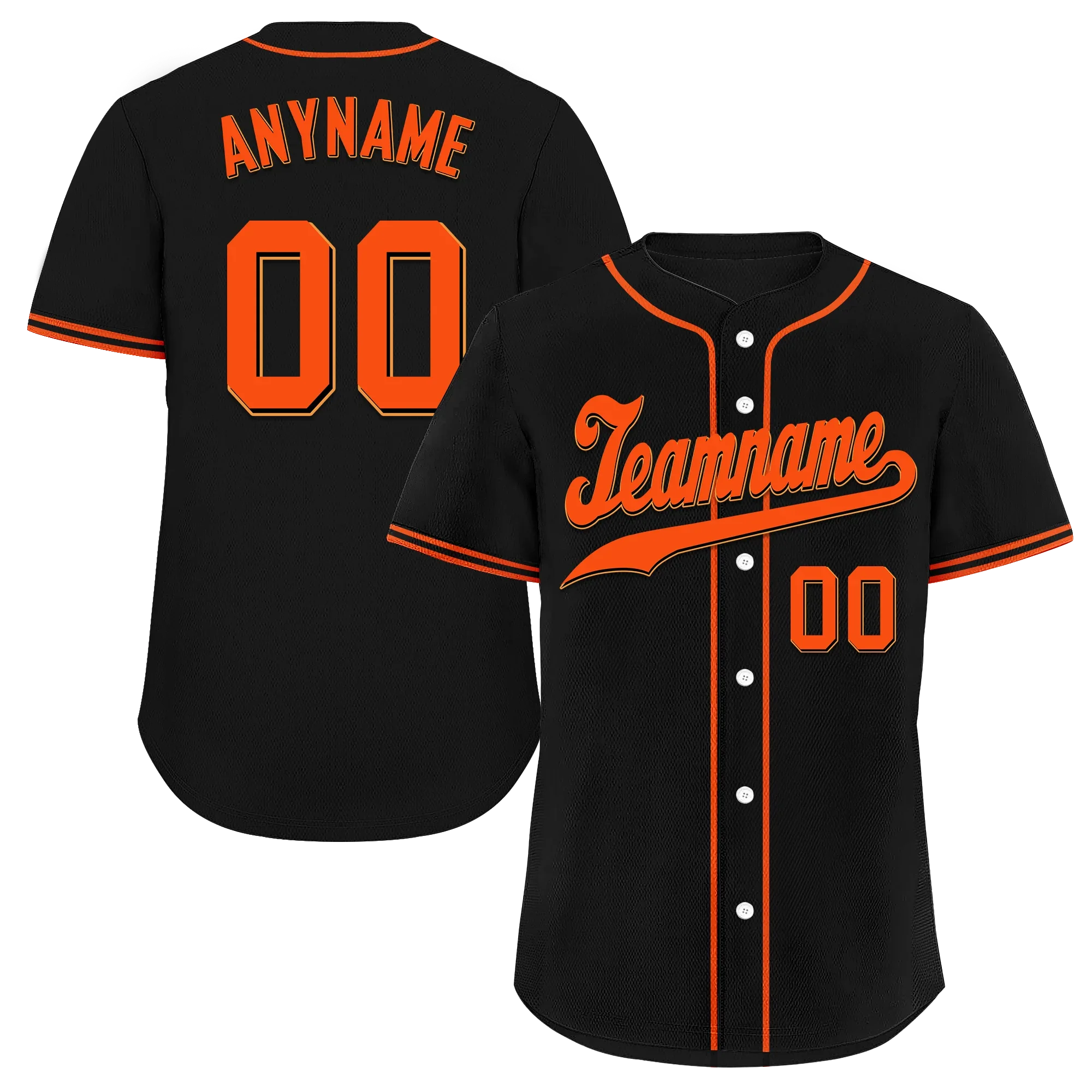 Custom Black Classic Style Orange Personalized Authentic Baseball Jersey BSBJ01-bd0fae7 - Coolcustomize
