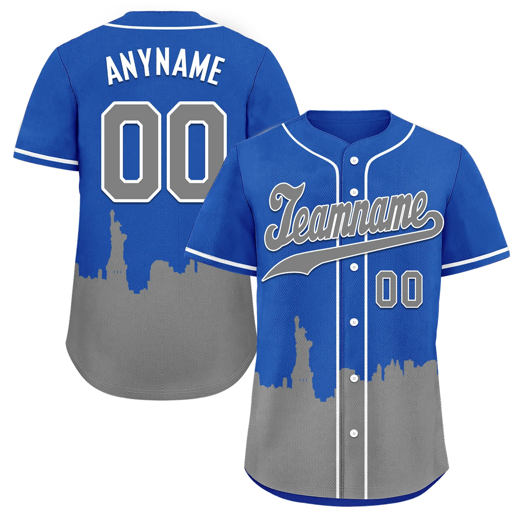 Custom Blue Gray City Edition Personalized Authentic Baseball Jersey BSBJ01-D017124 - Coolcustomize