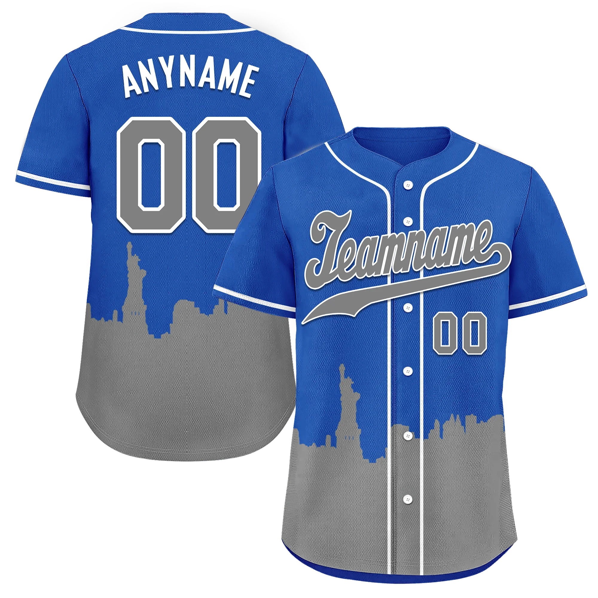 Custom Blue Gray City Edition Personalized Authentic Baseball Jersey BSBJ01-D017124 - Coolcustomize