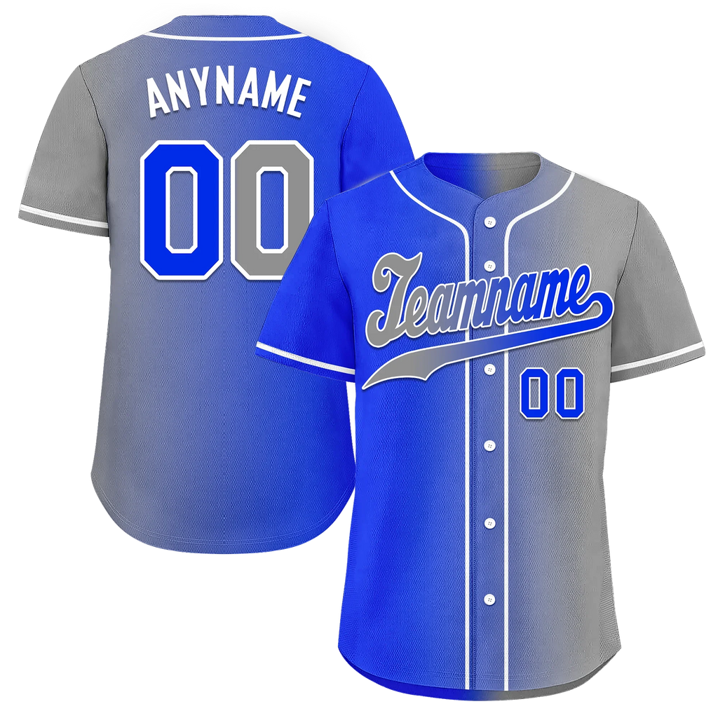 Custom Blue Grey Gradient Fashion Personalized Authentic Baseball Jersey BSBJ01-D0a709a - Coolcustomize