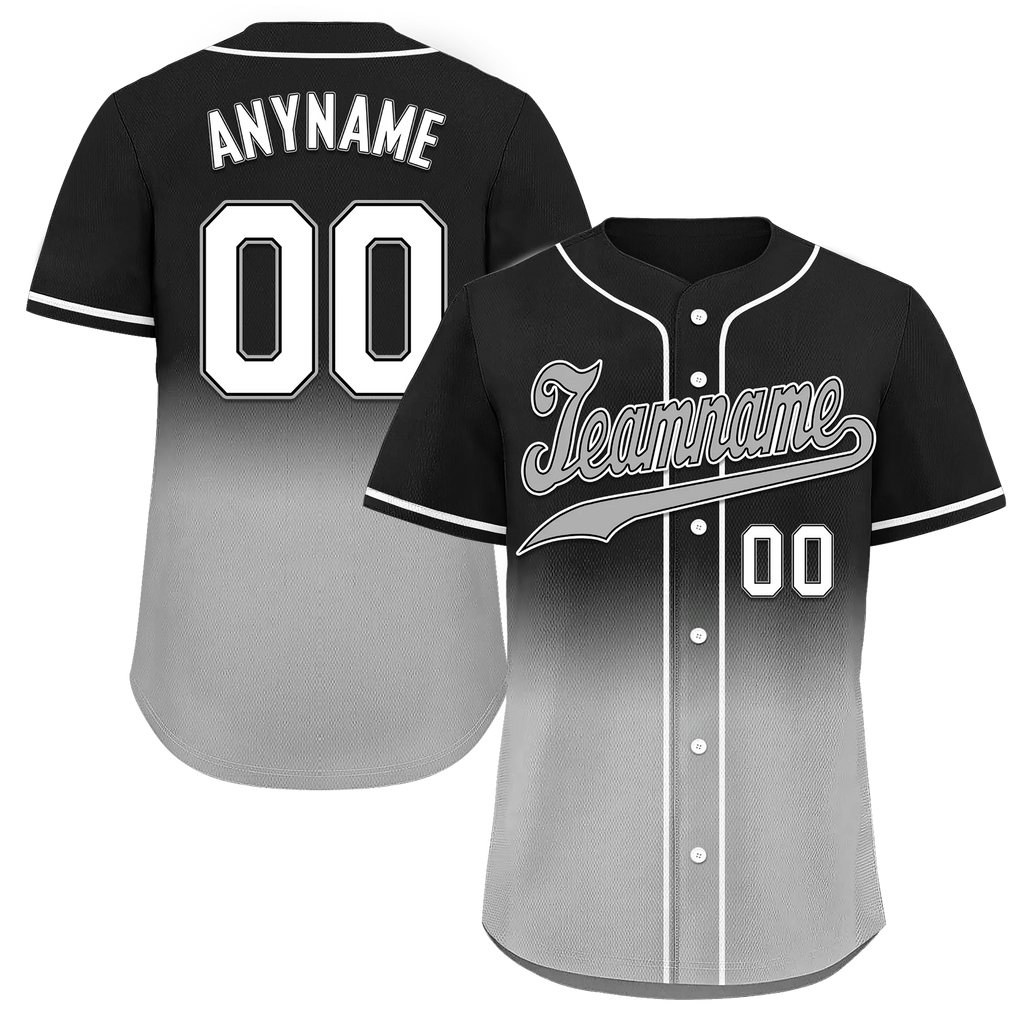 Custom Black Grey Fade Fashion Personalized Authentic Baseball Jersey BSBJ01-D0a70cf - Coolcustomize