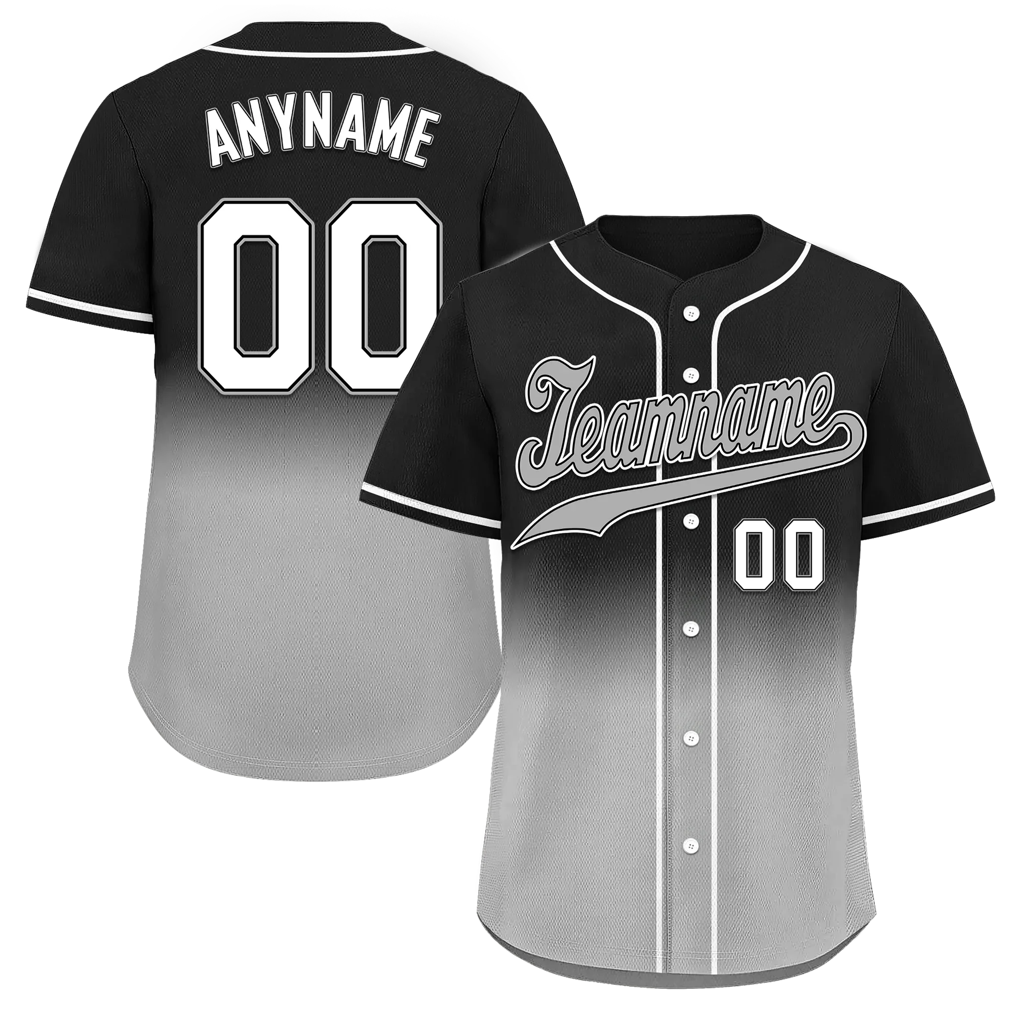 Custom Black Grey Fade Fashion Personalized Authentic Baseball Jersey BSBJ01-D0a70cf - Coolcustomize
