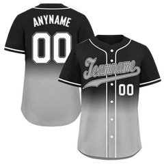 Custom Black Grey Fade Fashion Personalized Authentic Baseball Jersey BSBJ01-D0a70cf