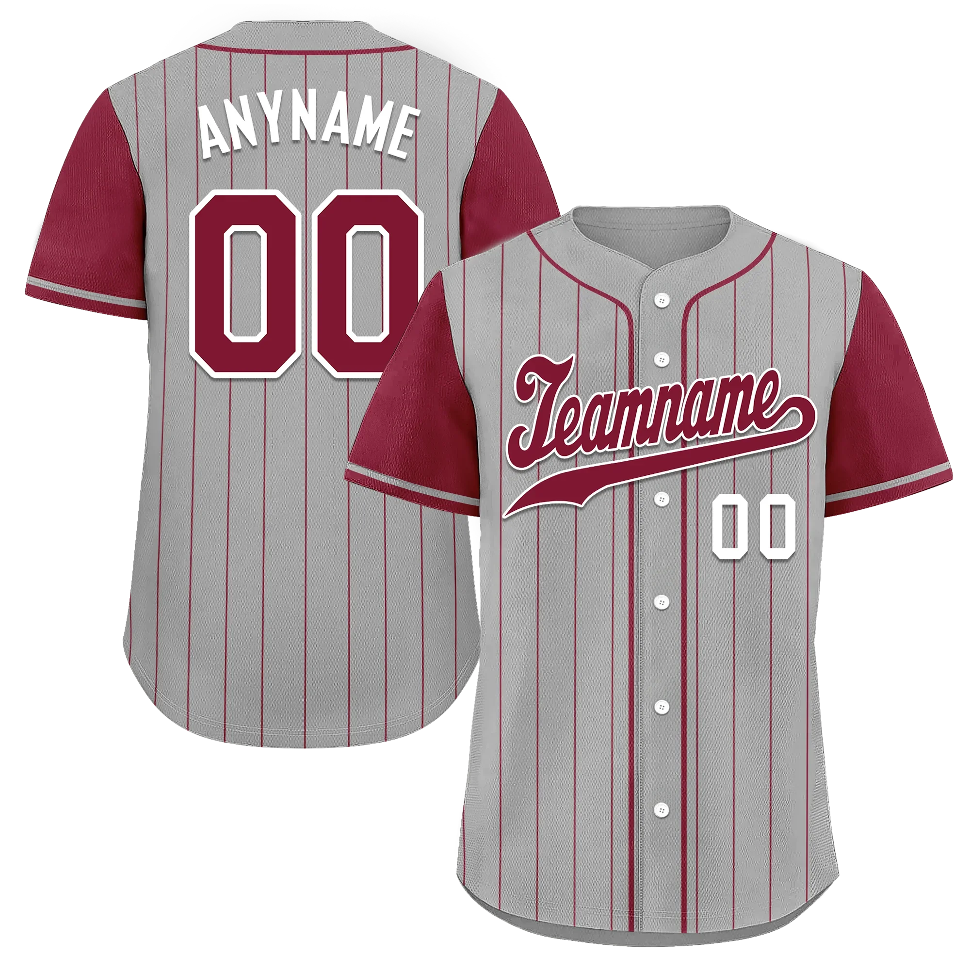 Custom Gray Red Stripe Fashion Personalized Authentic Baseball Jersey BSBJ01-D017260 - Coolcustomize