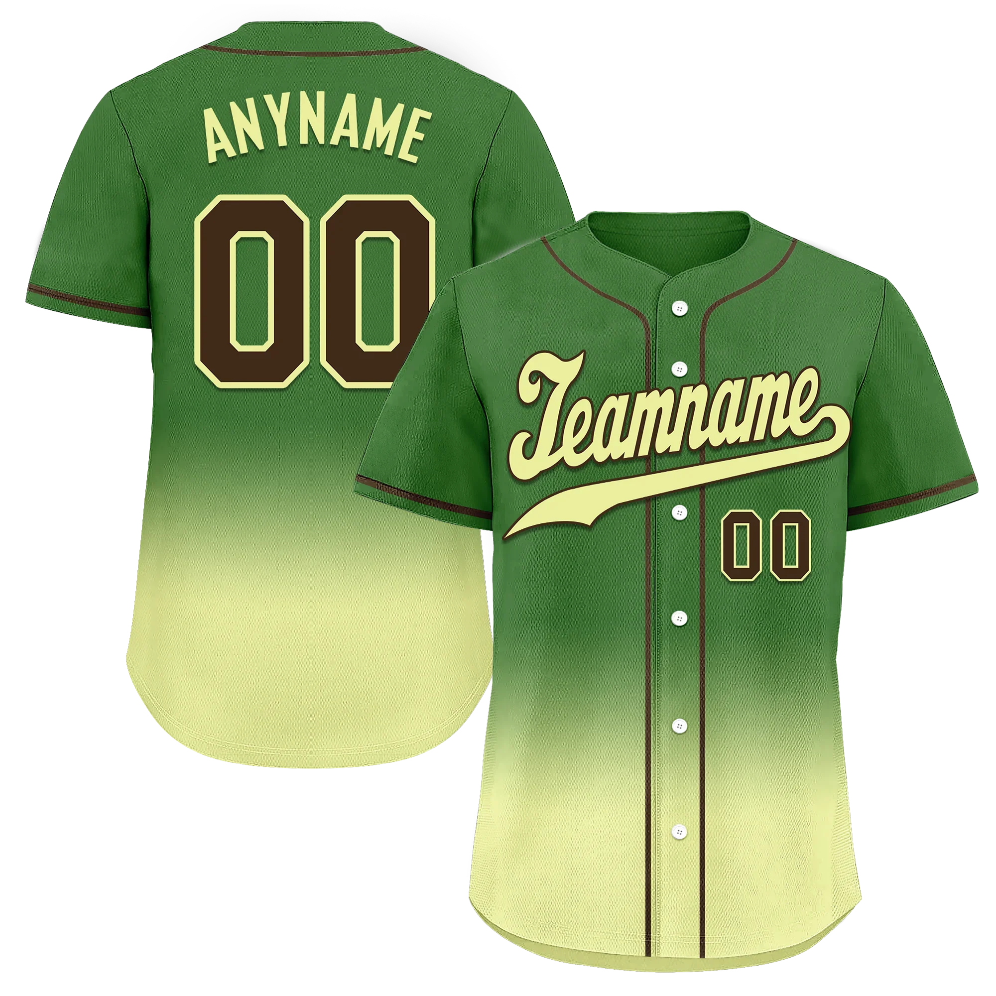 Custom Green Fade Fashion Personalized Authentic Baseball Jersey BSBJ01-D0a70f7 - Coolcustomize