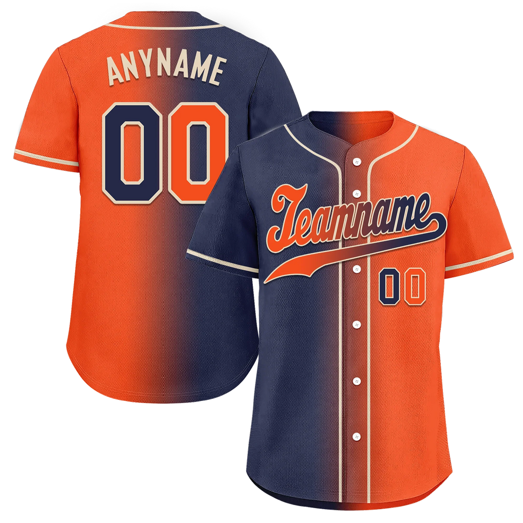 Custom Blue Orange Gradient Fashion Personalized Authentic Baseball Jersey BSBJ01-D0a7089 - Coolcustomize