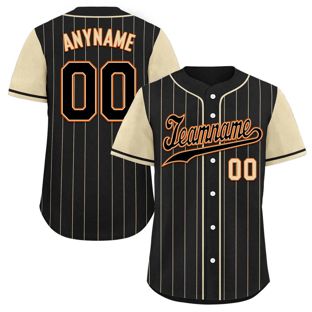 Custom Black Yellow Stripe Fashion Personalized Authentic Baseball Jersey BSBJ01-D017237 - Coolcustomize