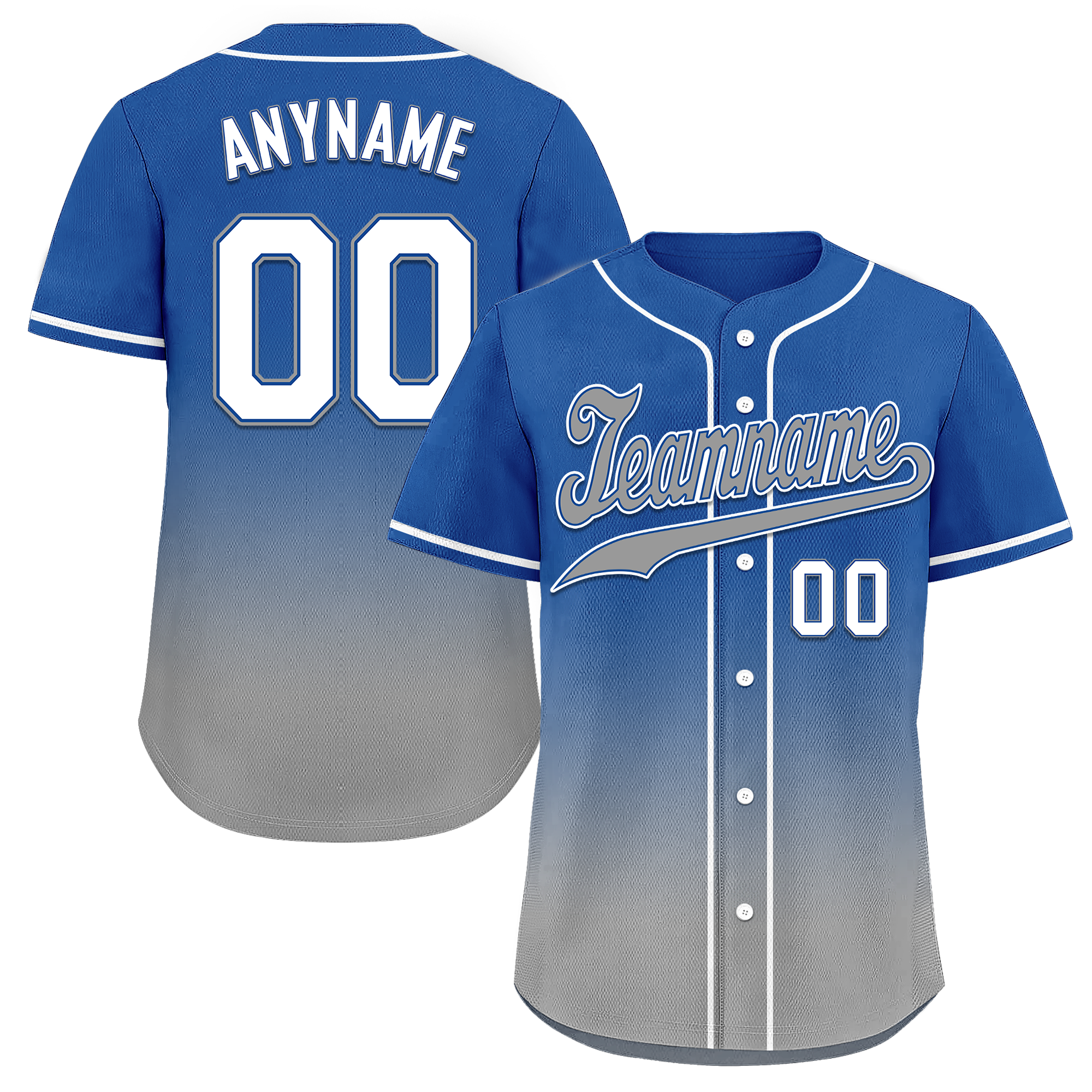 Custom Blue Grey Fade Fashion Personalized Authentic Baseball Jersey BSBJ01-D0a70bf - Coolcustomize