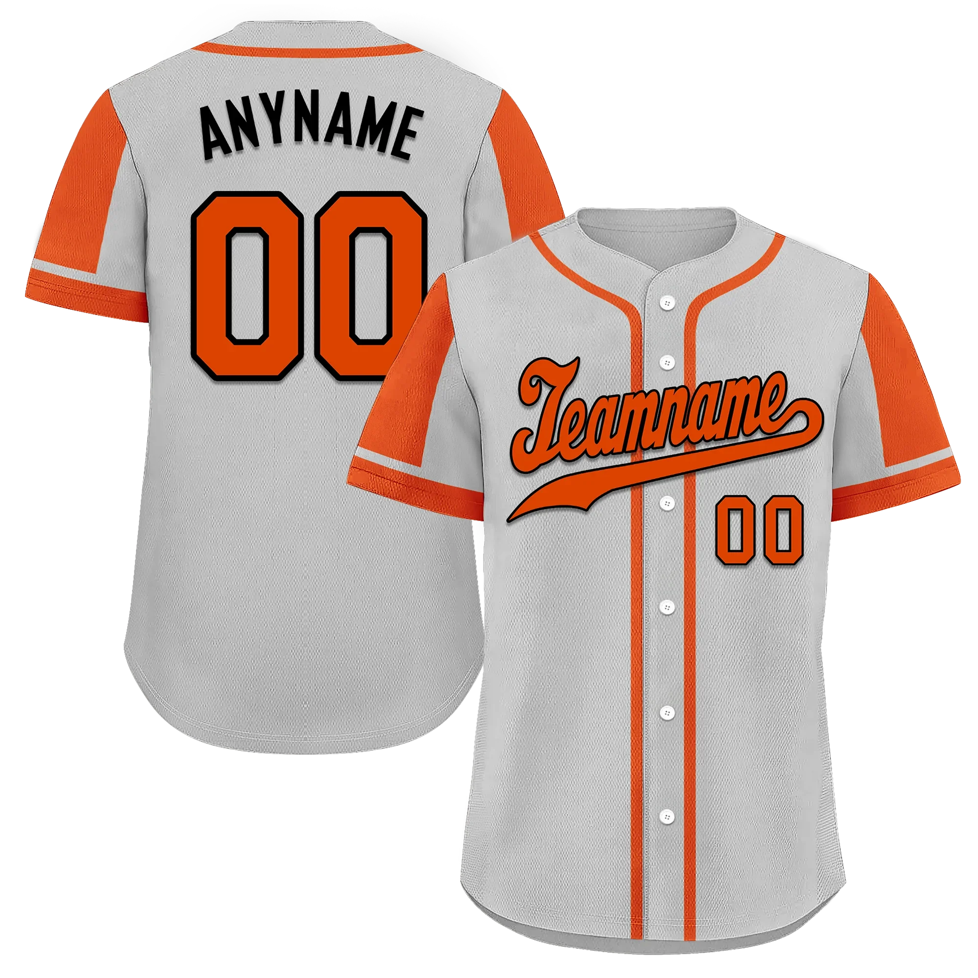 Custom Gray Orange Raglan Sleeves Personalized Authentic Baseball Jersey BSBJ01-D017187 - Coolcustomize