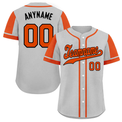 Custom Gray Orange Raglan Sleeves Personalized Authentic Baseball Jersey BSBJ01-D017187