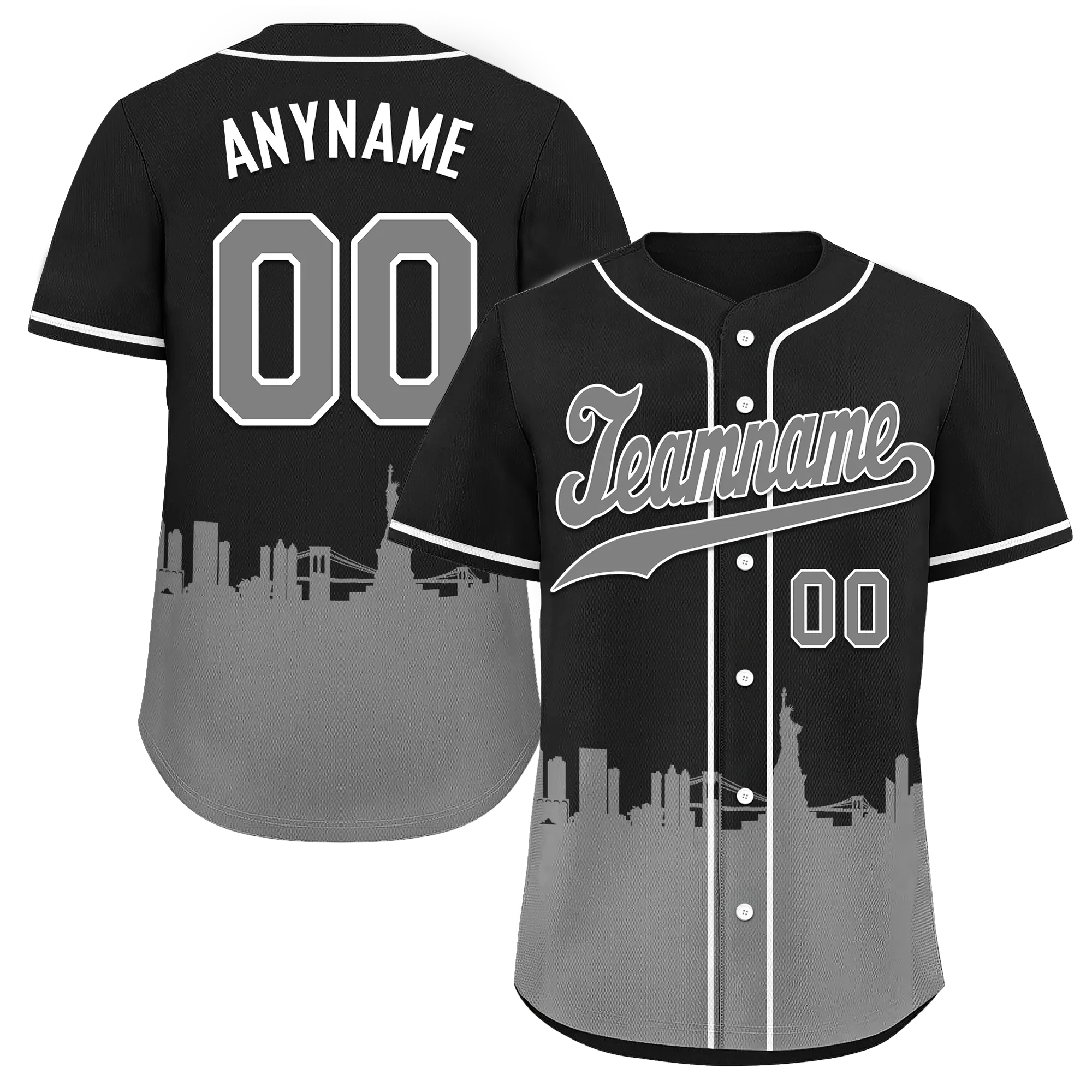 Custom Black Gray City Edition Personalized Authentic Baseball Jersey BSBJ01-D017125 - Coolcustomize