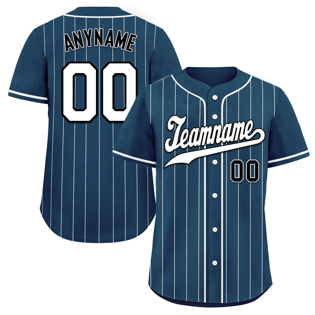 Custom Blue Stripe Fashion Personalized Authentic Baseball Jersey BSBJ01-D017258 - Coolcustomize