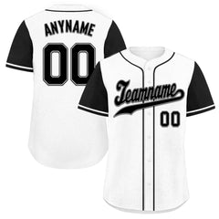 Custom White Black Raglan Sleeves Personalized Authentic Baseball Jersey BSBJ01-D020200-19