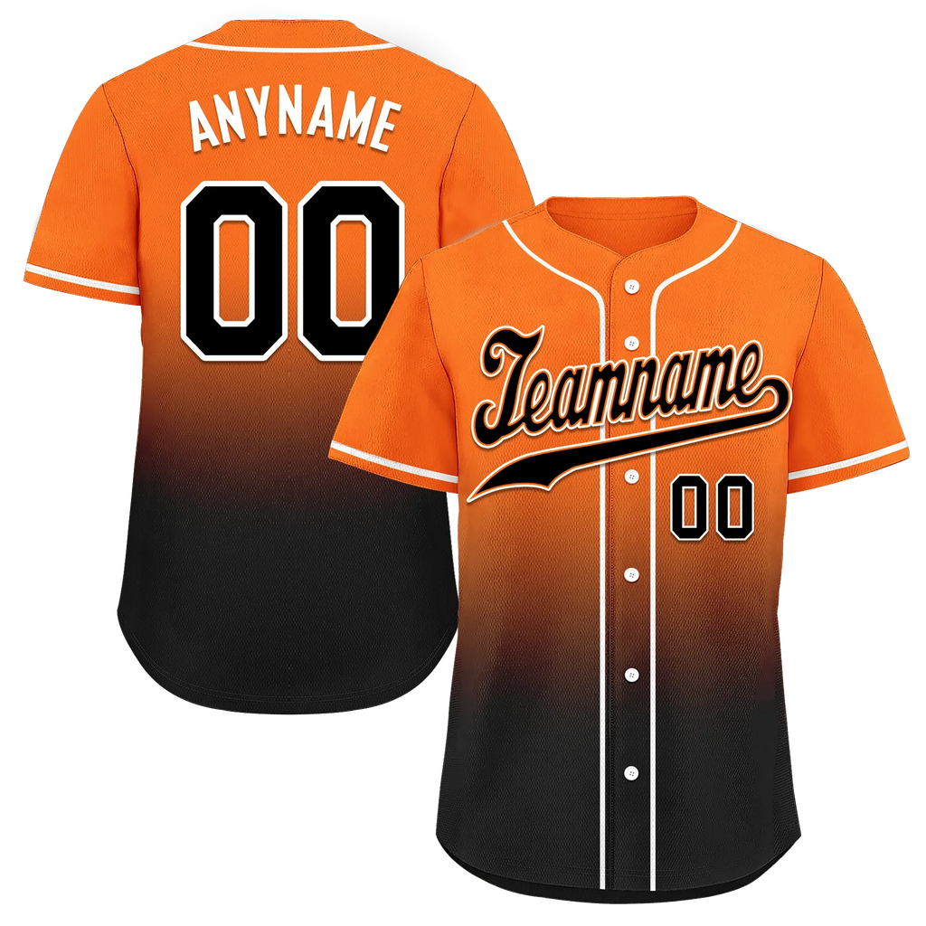 Custom Orange Black Fade Fashion Personalized Authentic Baseball Jersey BSBJ01-D0a70c7 - Coolcustomize