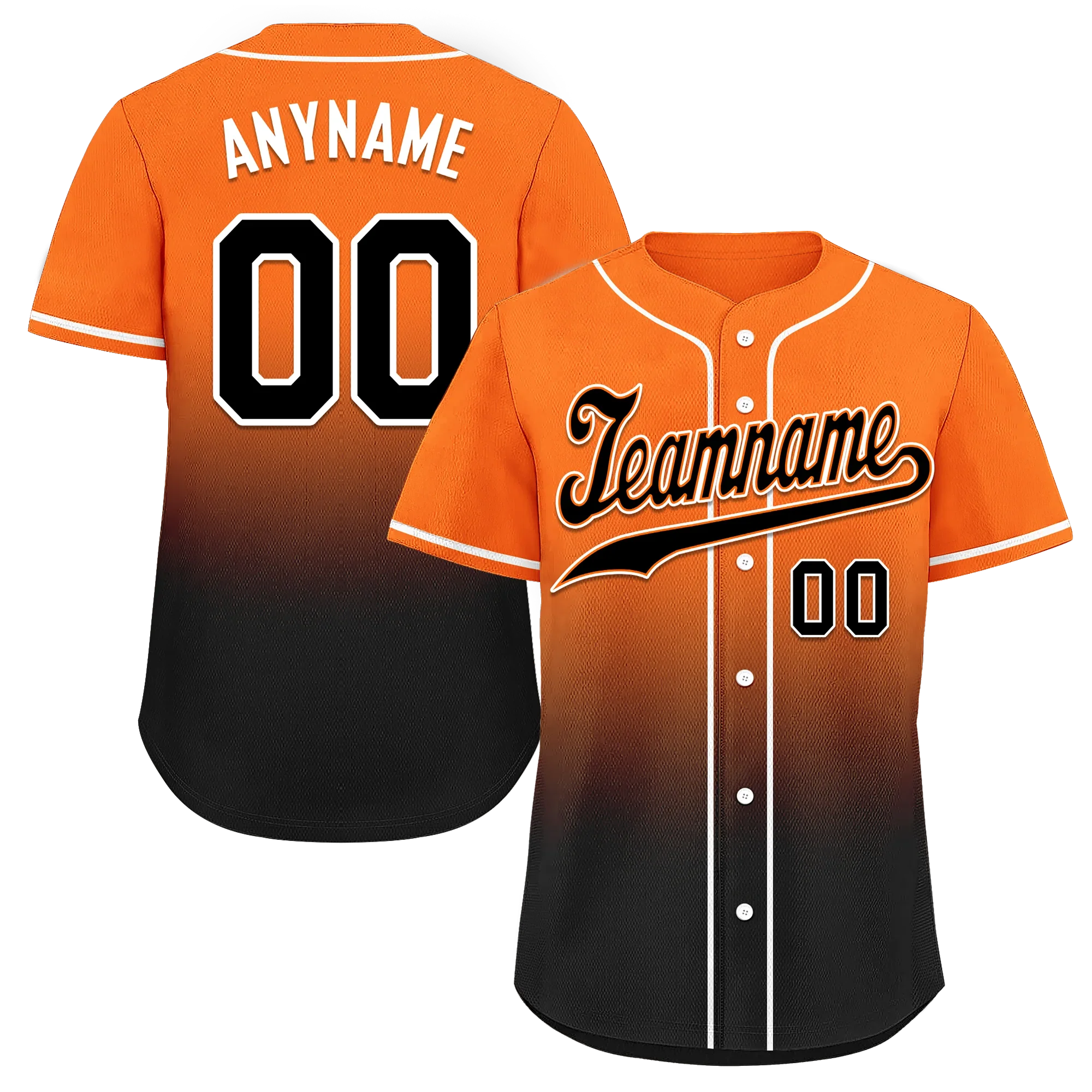 Custom Orange Black Fade Fashion Personalized Authentic Baseball Jersey BSBJ01-D0a70c7 - Coolcustomize