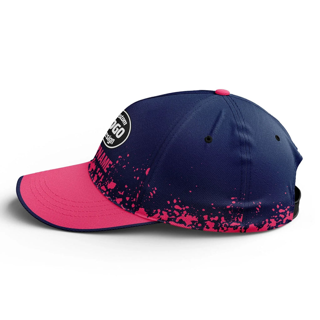 Custom Blue Pink Hat Sport Design Cap Stitched Adjustable Personalized YW061-D020231-1 - Coolcustomize