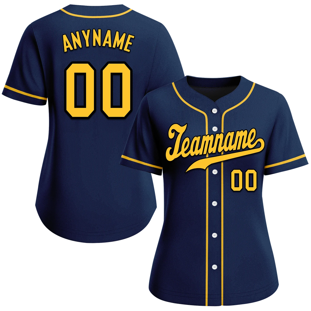 Custom Blue Classic Style Yellow Personalized Authentic Baseball Jersey BSBJ01-bd0fada - Coolcustomize