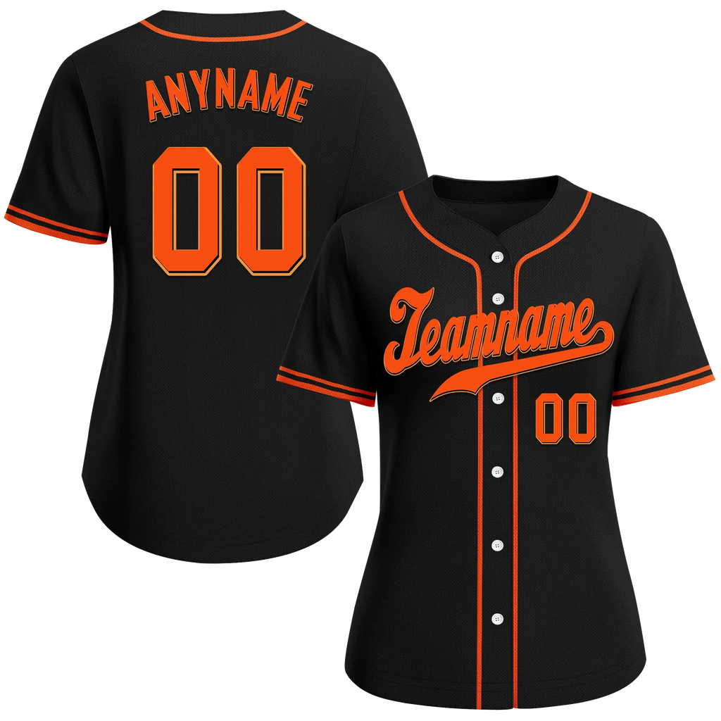 Custom Black Classic Style Orange Personalized Authentic Baseball Jersey BSBJ01-bd0fae7 - Coolcustomize