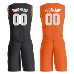 Custom Black Orange Classic Style Reversible Basketball Uniform Personalized Ordinary BBJR-D017019