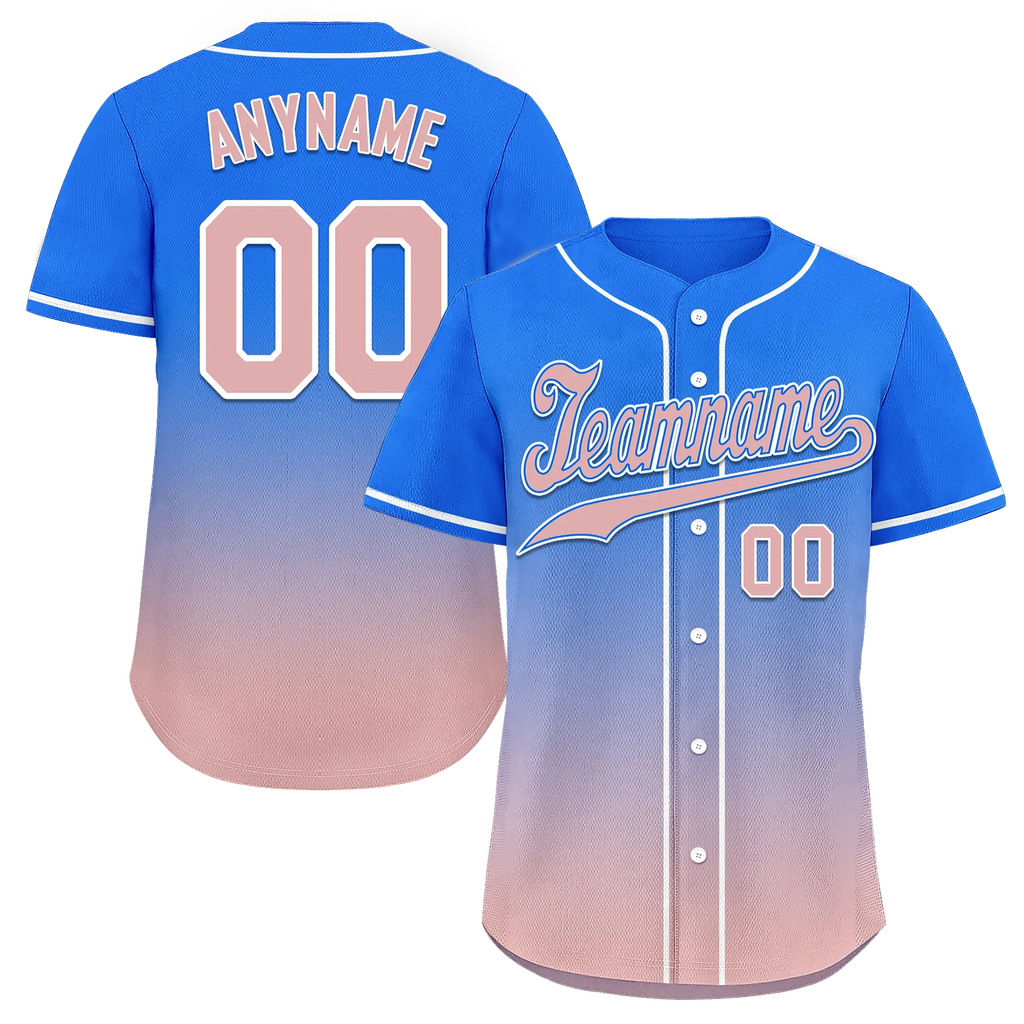 Custom Blue Pink Fade Fashion Personalized Authentic Baseball Jersey BSBJ01-D0a70e0 - Coolcustomize