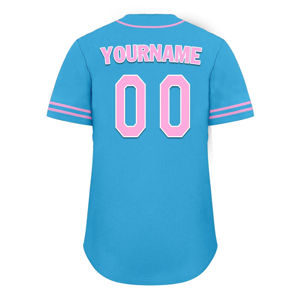 Custom Blue Classic Style Pink Personalized Authentic Baseball Jersey UN002-bd0b00d8-cd - Coolcustomize
