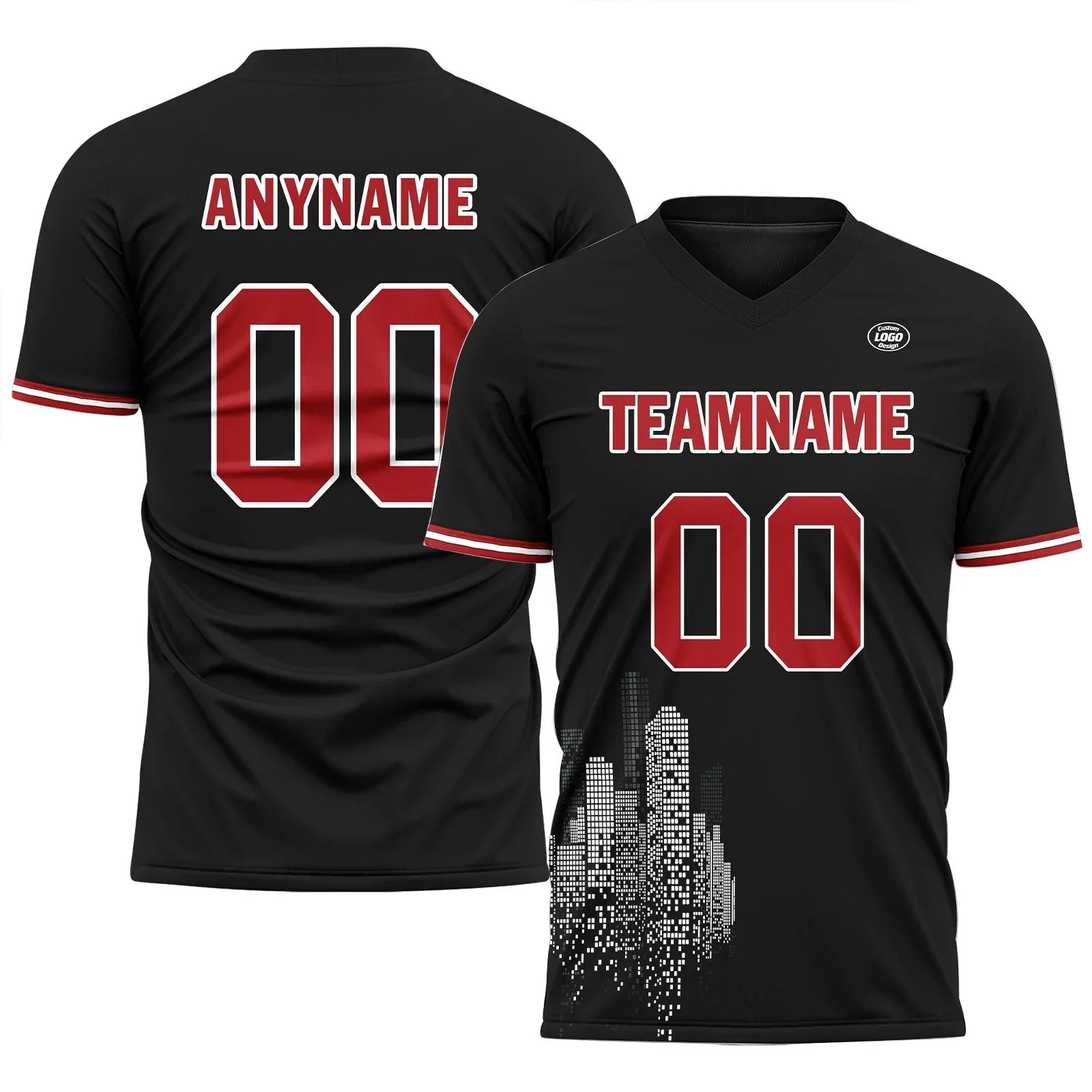 Custom Black Soccer Sets Jersey Personalized SCJ101-D28025 - Coolcustomize
