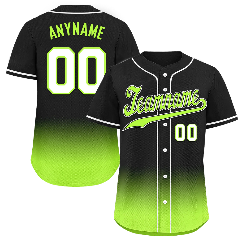 Custom Black Green Fade Fashion Personalized Authentic Baseball Jersey BSBJ01-D0a70e7 - Coolcustomize