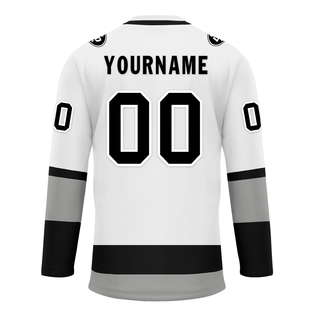 Custom White Grey Personalized Hockey Jersey HCKJ01-D0a70e7 - Coolcustomize