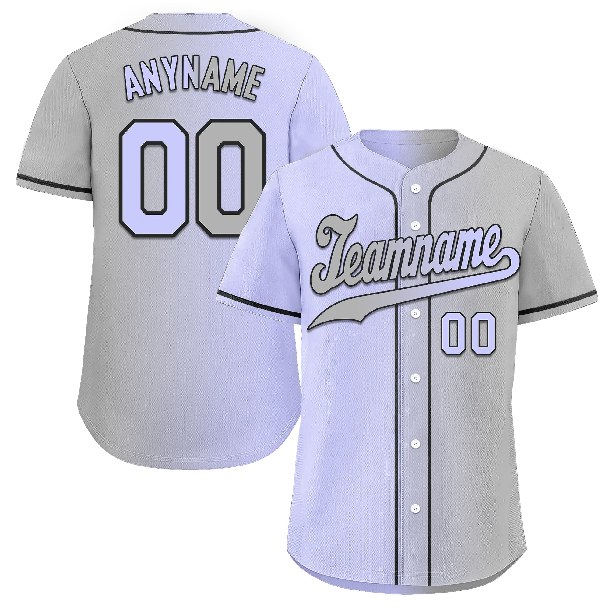 Custom Purple Grey Gradient Fashion Personalized Authentic Baseball Jersey BSBJ01-D0a7a0f - Coolcustomize