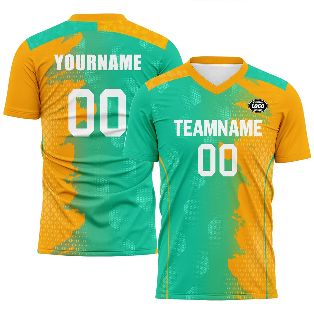 Custom Green Yellow Soccer Sets Jersey Personalized SCJ101-D020210-6 - Coolcustomize