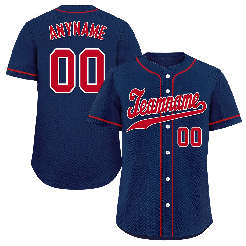 Custom Blue Classic Style Red Personalized Authentic Baseball Jersey BSBJ01-bd0faca - Coolcustomize