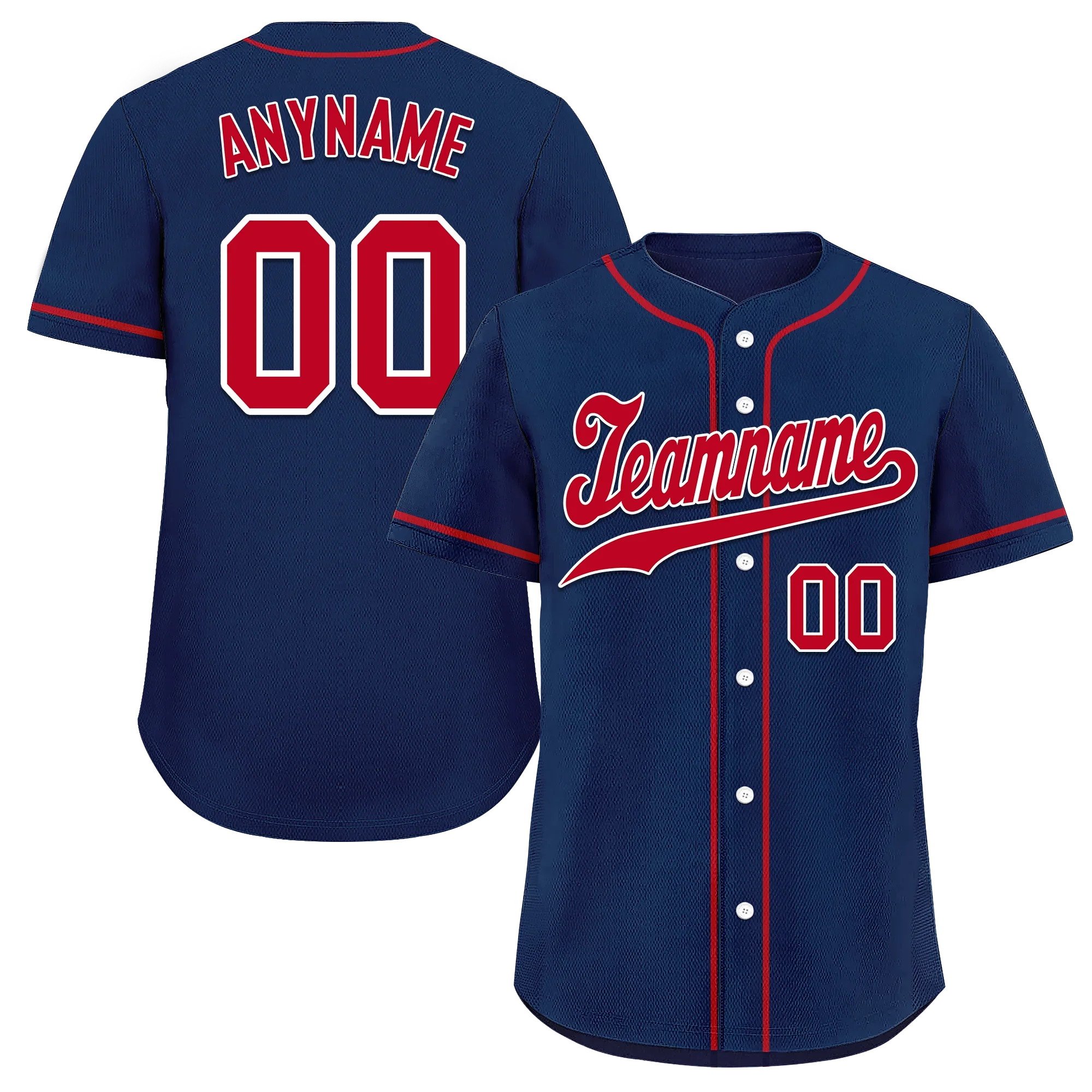 Custom Blue Classic Style Red Personalized Authentic Baseball Jersey BSBJ01-bd0faca - Coolcustomize