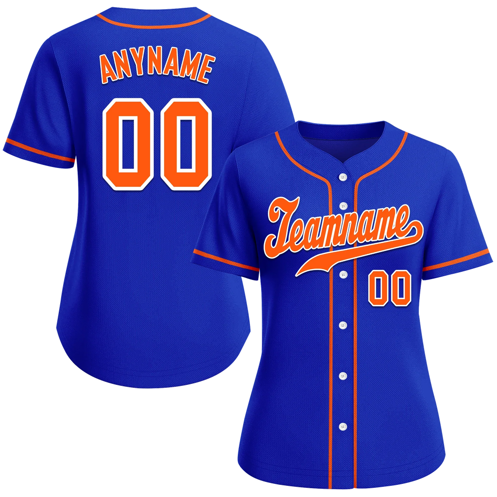 Custom Blue Classic Style Orange Personalized Authentic Baseball Jersey BSBJ01-bd0fac7 - Coolcustomize