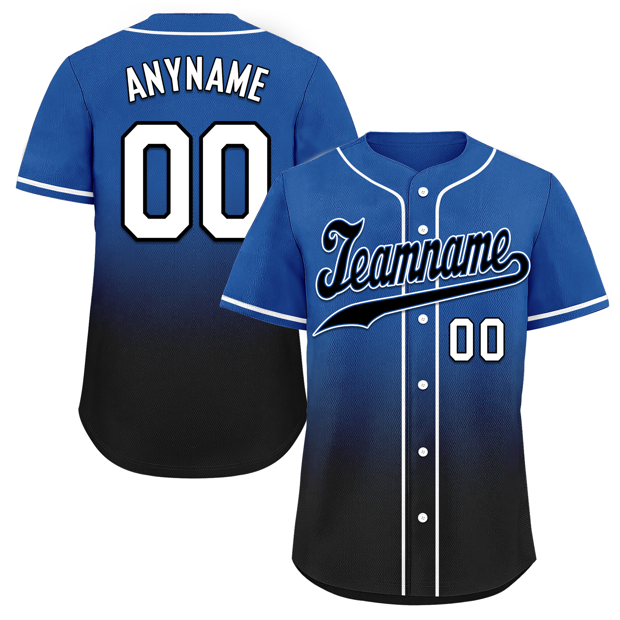 Custom Blue Black Fade Fashion Personalized Authentic Baseball Jersey BSBJ01-D0a70be - Coolcustomize