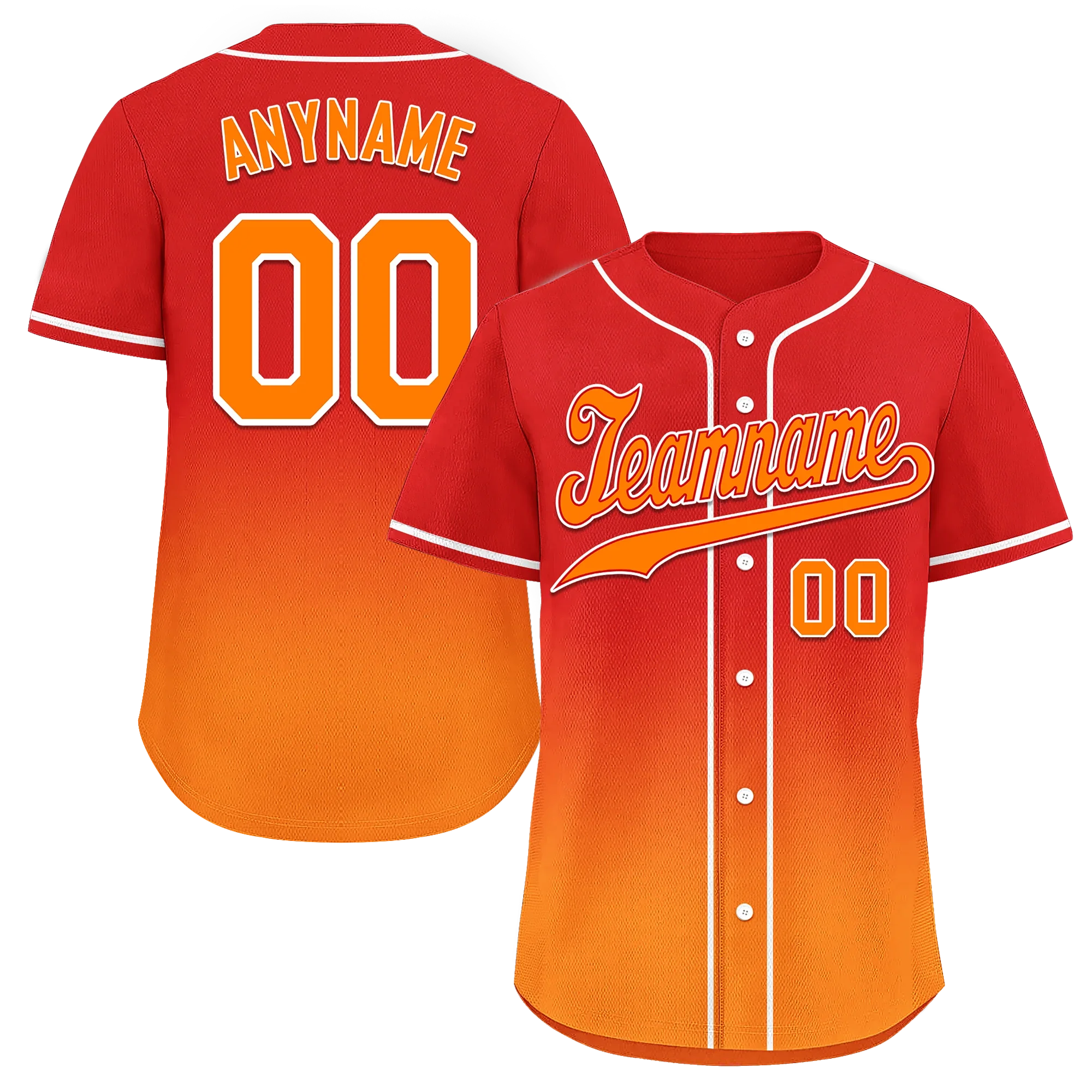 Custom Red Orange Fade Fashion Personalized Authentic Baseball Jersey BSBJ01-D0a70df - Coolcustomize