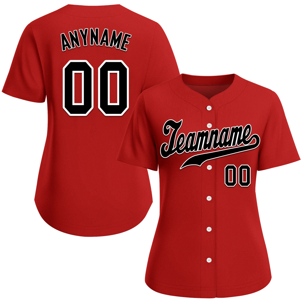 Custom Red Classic Style Black Personalized Authentic Baseball Jersey BSBJ01-bd0fa09 - Coolcustomize