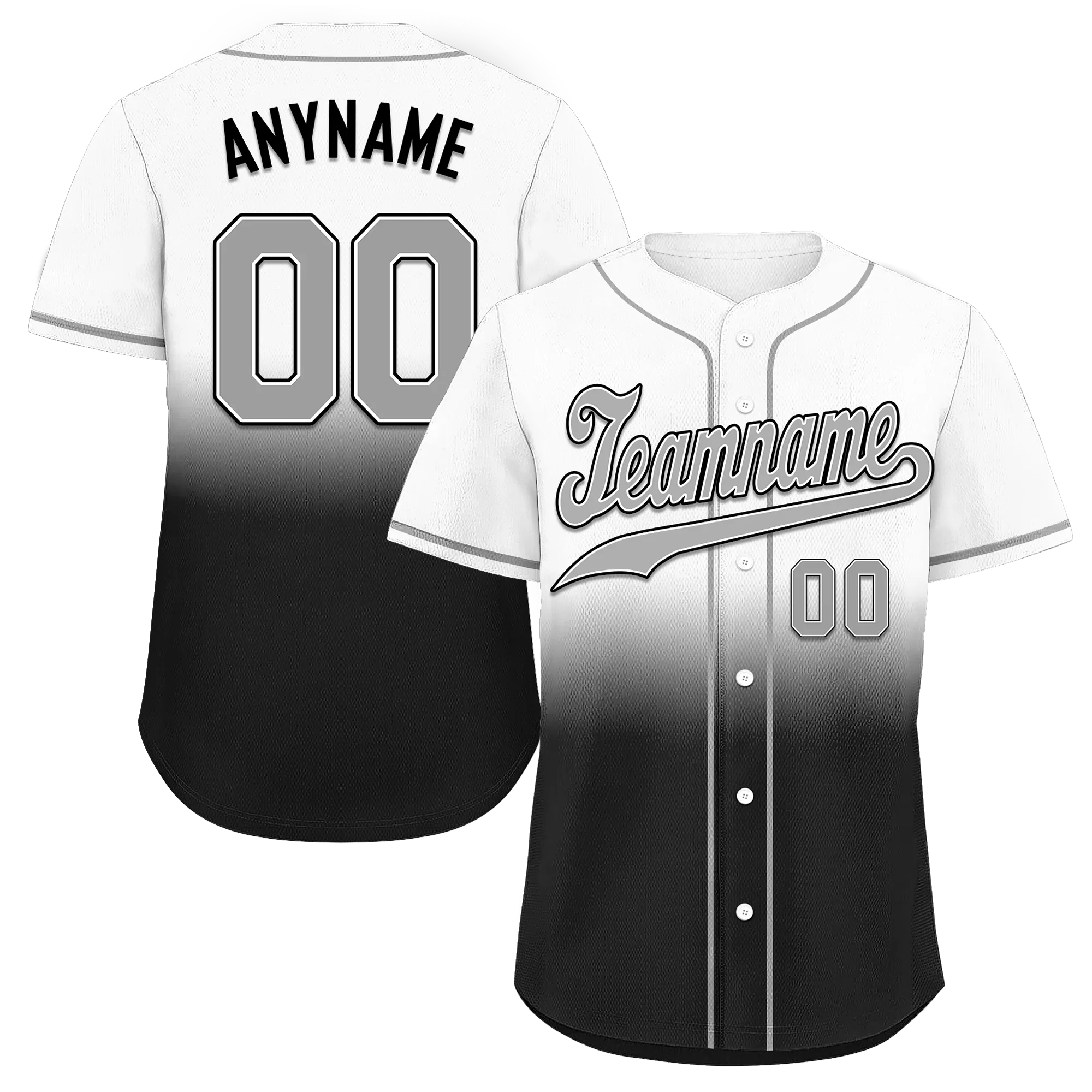 Custom Grey Black Fade Fashion Personalized Authentic Baseball Jersey BSBJ01-D0a70ee - Coolcustomize