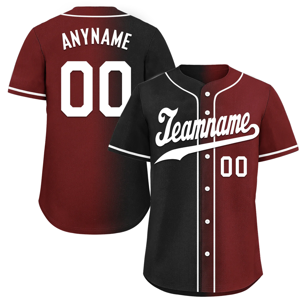 Custom Black Red Gradient Fashion Personalized Authentic Baseball Jersey BSBJ01-D0a7aae - Coolcustomize