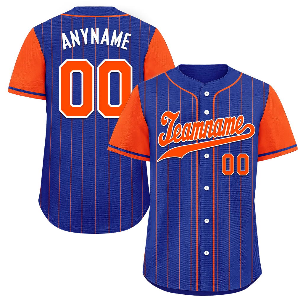 Custom Blue Orange Stripe Fashion Personalized Authentic Baseball Jersey BSBJ01-D017250 - Coolcustomize