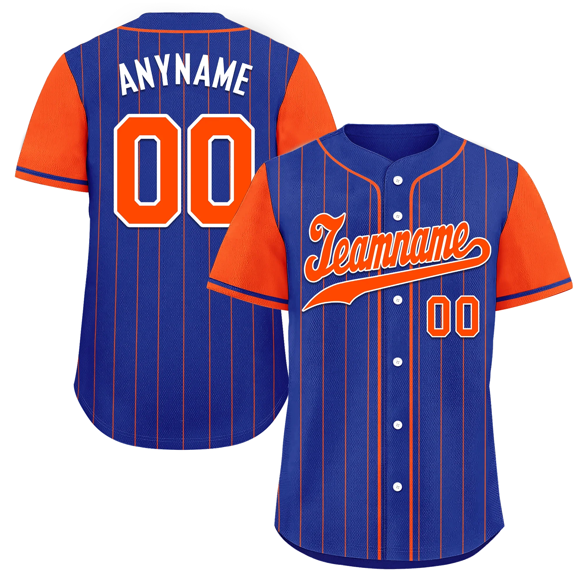 Custom Blue Orange Stripe Fashion Personalized Authentic Baseball Jersey BSBJ01-D017250 - Coolcustomize