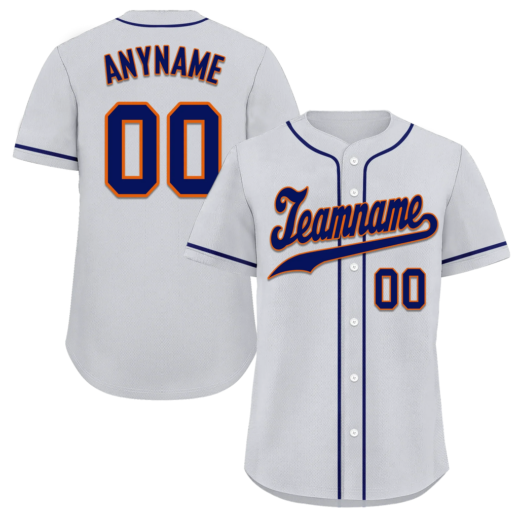 Custom Grey Classic Style Blue Personalized Authentic Baseball Jersey BSBJ01-bd0fabb - Coolcustomize