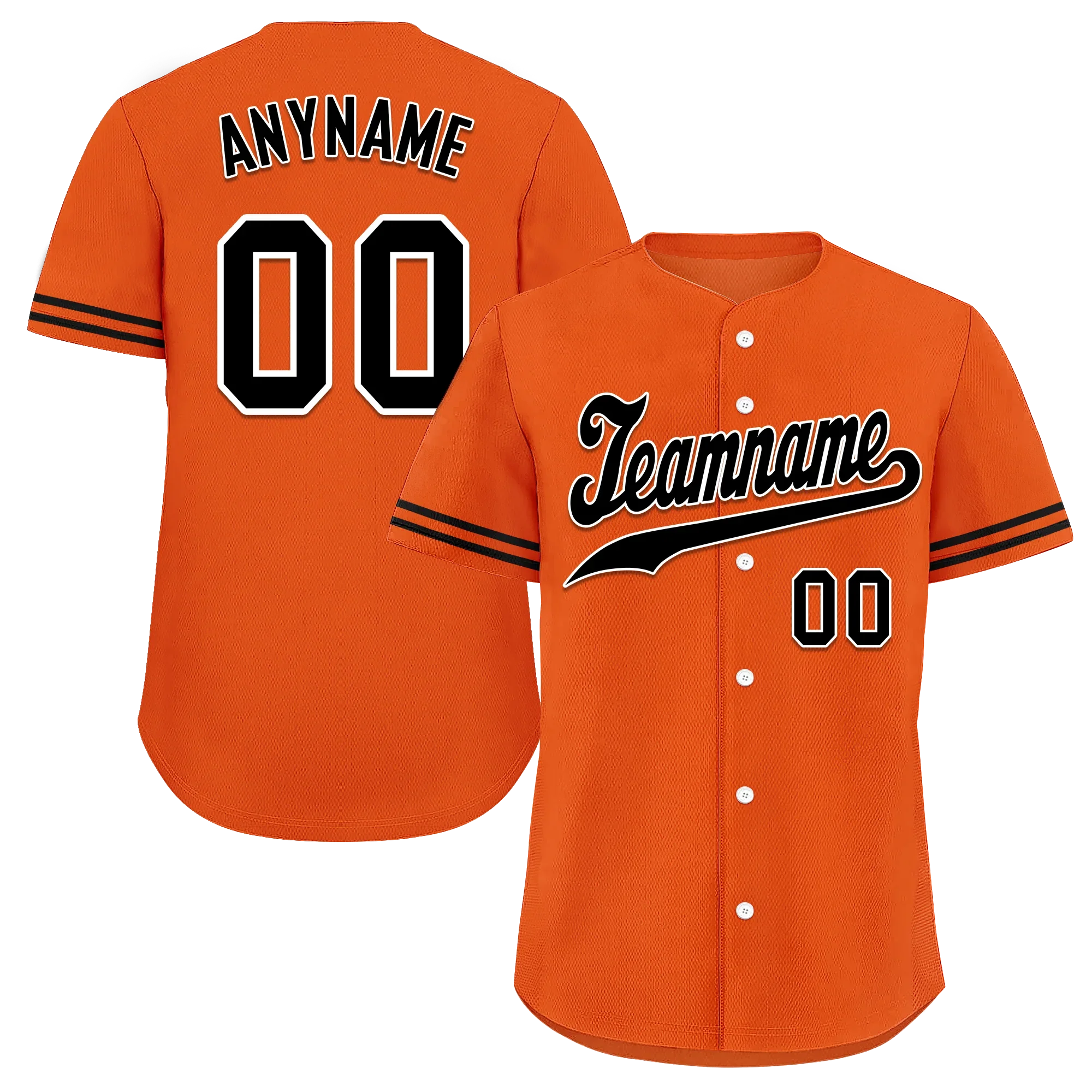 Custom Orange Black Classic Style Black Personalized Authentic Baseball Jersey BSBJ01-bd0fa0a - Coolcustomize