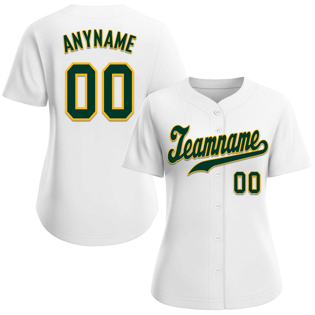 Custom White Classic Style Green Personalized Authentic Baseball Jersey BSBJ01-bd0fac0 - Coolcustomize