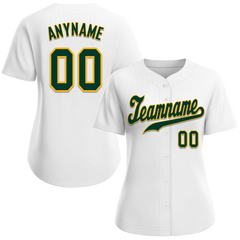 Custom White Classic Style Green Personalized Authentic Baseball Jersey BSBJ01-bd0fac0