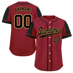 Custom Red Black Raglan Sleeves Personalized Authentic Baseball Jersey BSBJ01-D017162