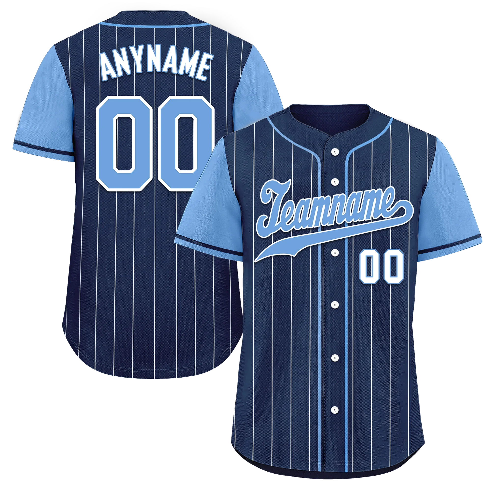 Custom Blue Stripe Fashion Personalized Authentic Baseball Jersey BSBJ01-D017230 - Coolcustomize