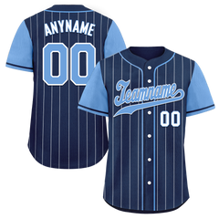 Custom Blue Stripe Fashion Personalized Authentic Baseball Jersey BSBJ01-D017230