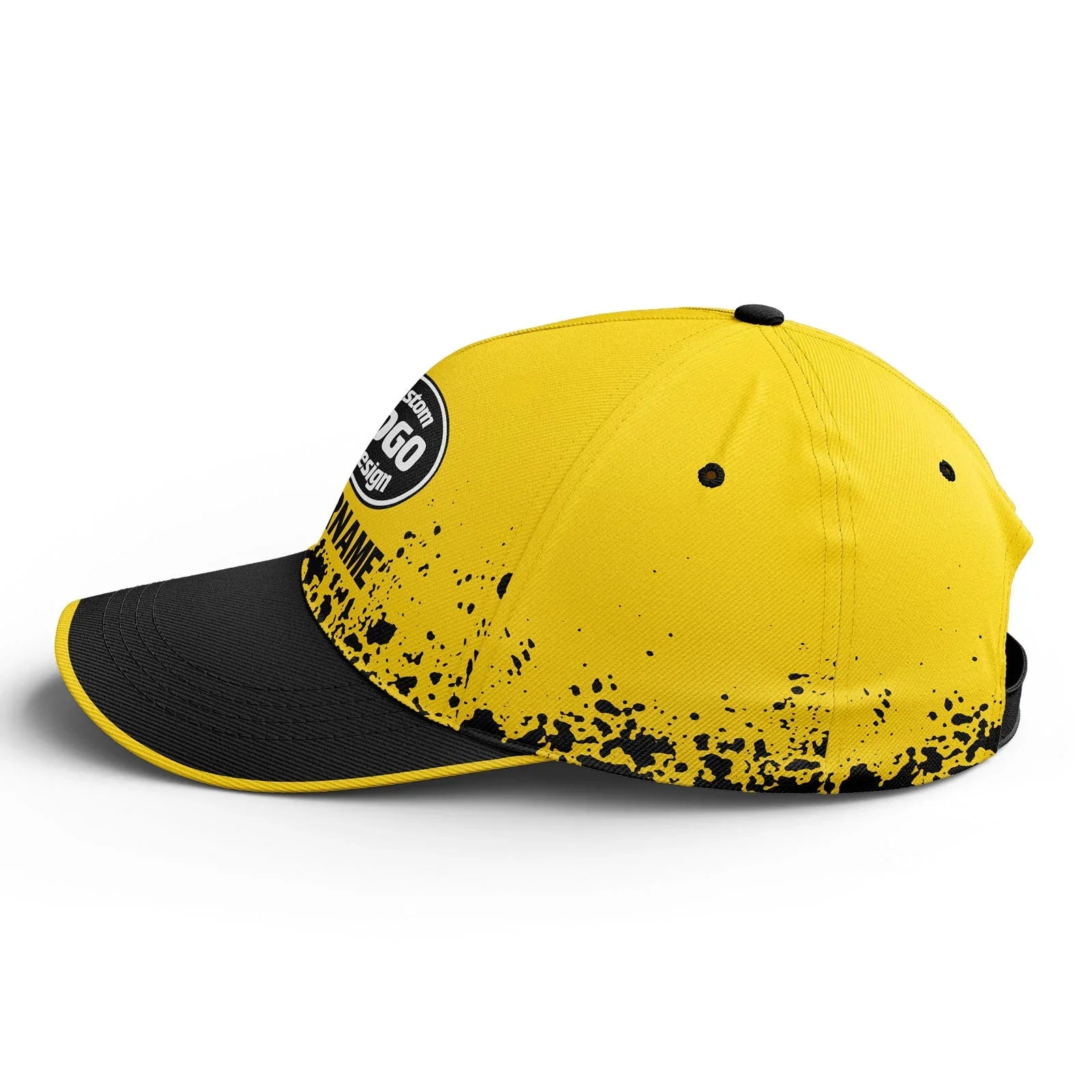 Custom Black Yellow Hat Sport Design Cap Stitched Adjustable Personalized YW061-D020231-7 - Coolcustomize