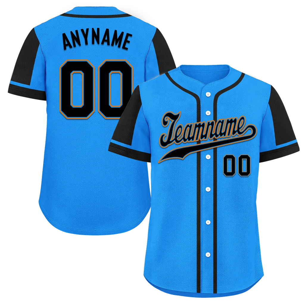 Custom Blue Black Raglan Sleeves Personalized Authentic Baseball Jersey BSBJ01-D017209 - Coolcustomize